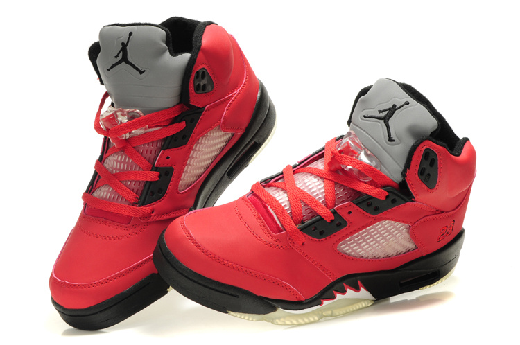 Air Jordan 5 Red Black White For Women