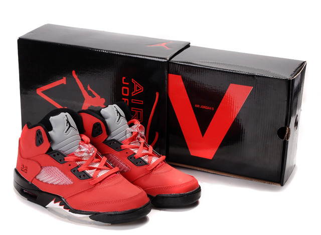 Air Jordan 5 Retro Hardcover Box Red Black White - Click Image to Close