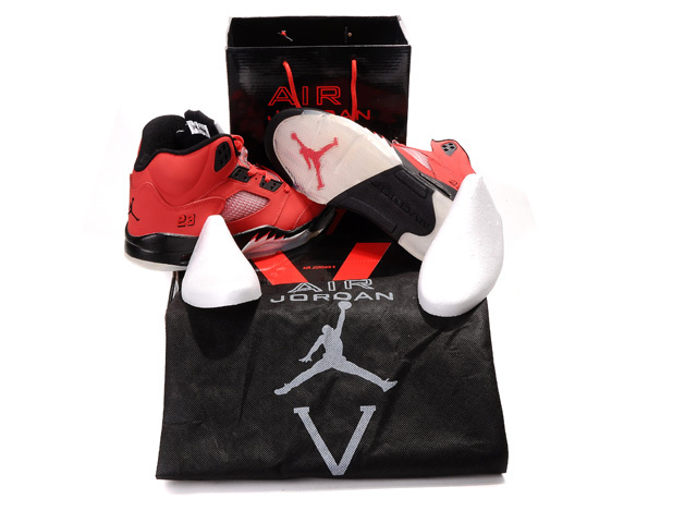 Air Jordan 5 Retro Hardcover Box Red Black White - Click Image to Close