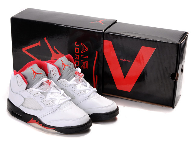 Air Jordan 5 Retro Hardcover Box White Black Red