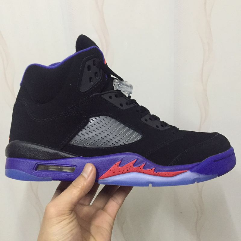 2016 Jordan 5 Retro Raptors Black Purple GS Shoes