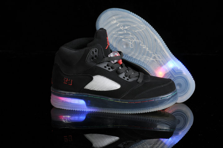 Air Jordan 5 Shine Sole All Black Shoes - Click Image to Close