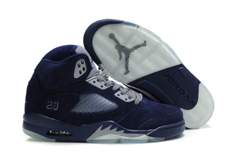 Air Jordan 5 Suede Dark Blue Shoes