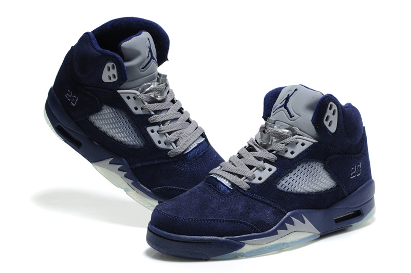 Air Jordan 5 Suede Dark Blue Shoes