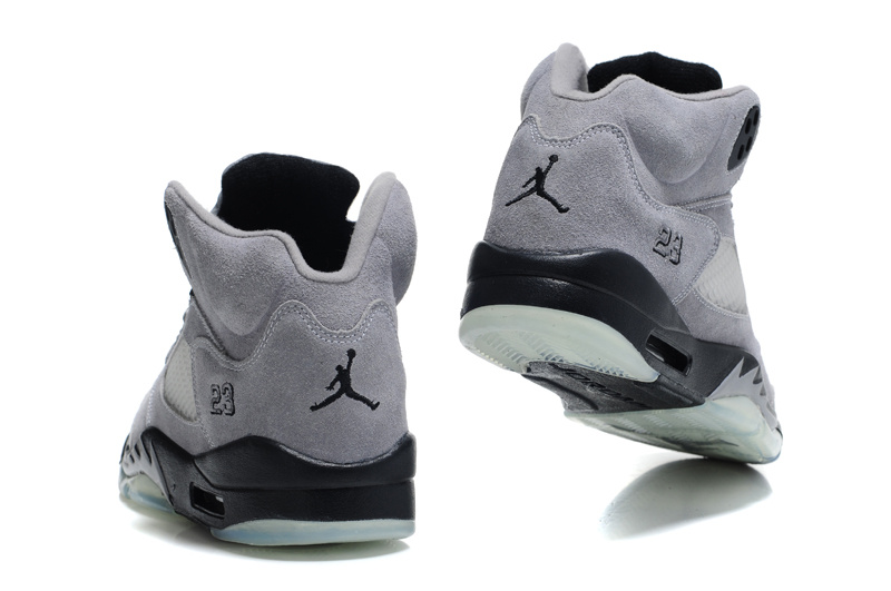 Air Jordan 5 Suede Grey Black Shoes