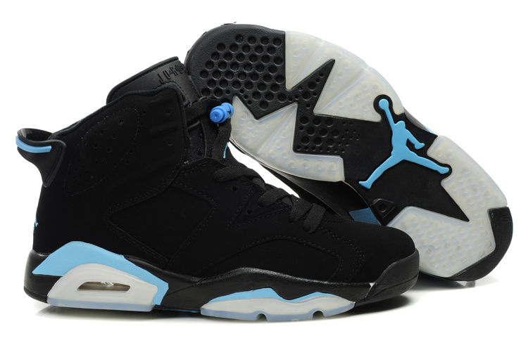 Air Jordan Retro 6 Black White Blue - Click Image to Close