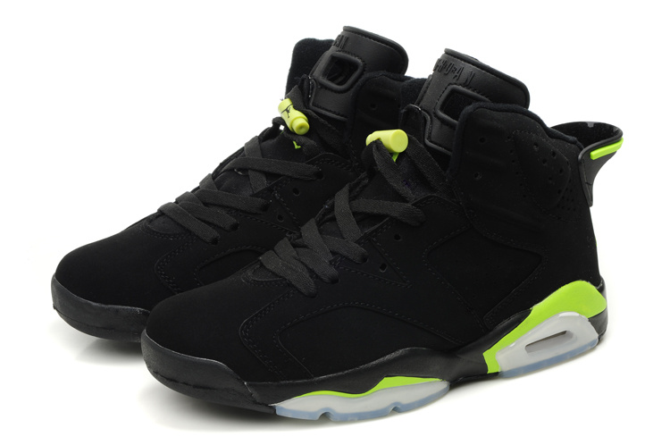 Air Jordan Retro 6 Black White Green - Click Image to Close