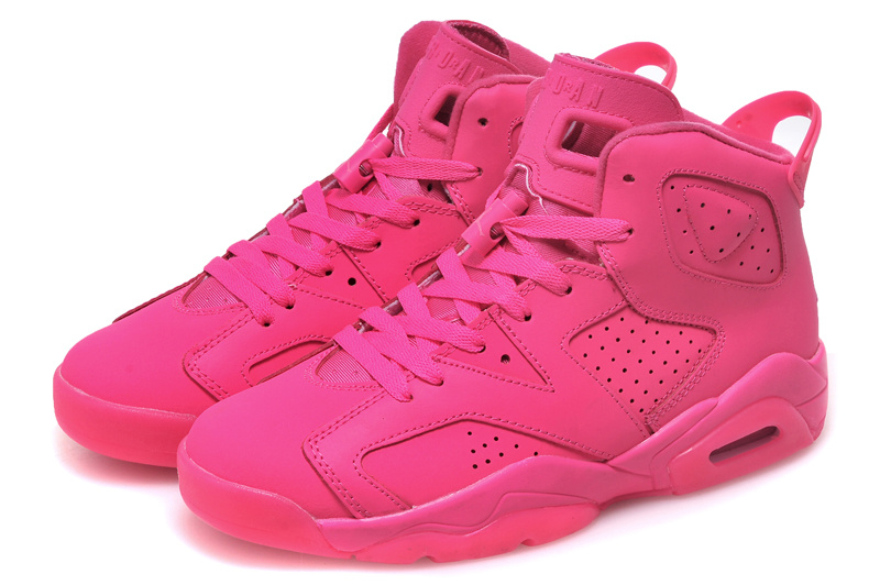 2015 Women Jordans 6 All Hot Pink - Click Image to Close