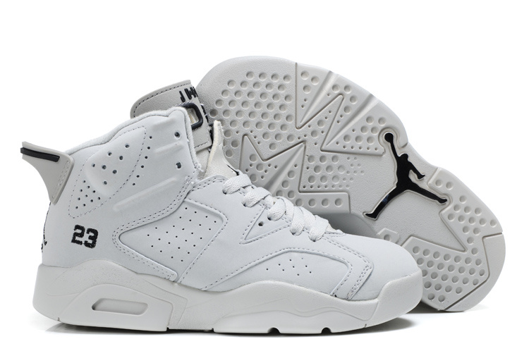 Comfortable Air Jordan 6 All White For Kids