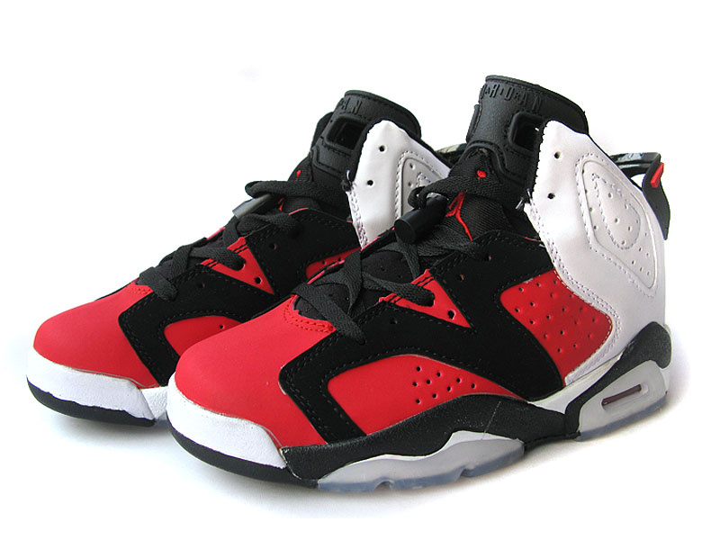 Air Jordan 6 Black Red White For Women