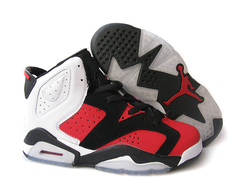 Air Jordan 6 Black Red White For Women - Click Image to Close