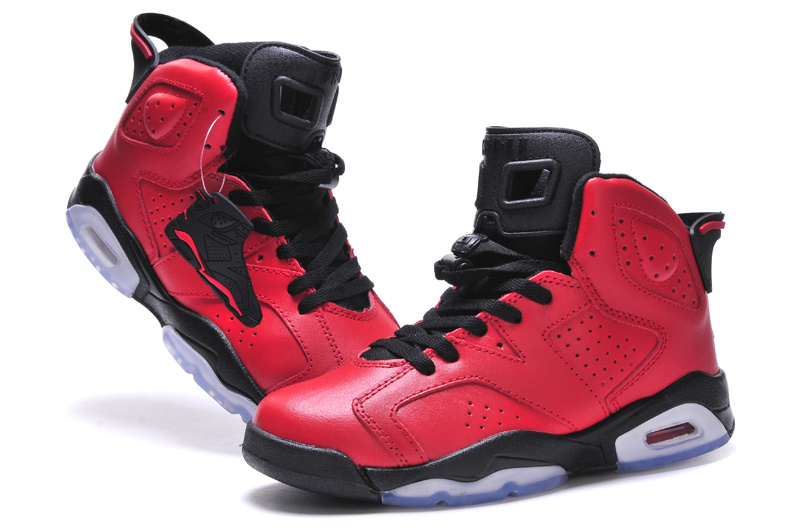 2015 Women Air Jordan 6 Bulls Red Black - Click Image to Close