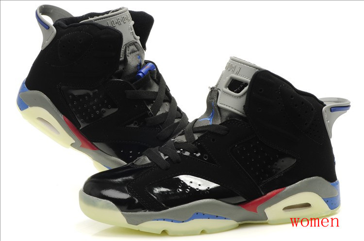 Air Jordan 6 Midnight Black Grey Red For Women