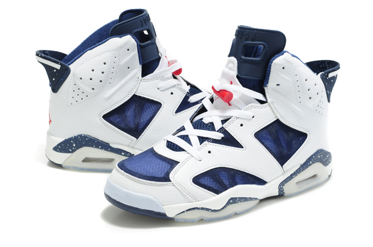 Air Jordan 6 Net Vamp White Blue Shoes