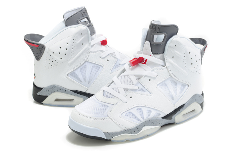 Air Jordan 6 Net Vamp White Grey Shoes
