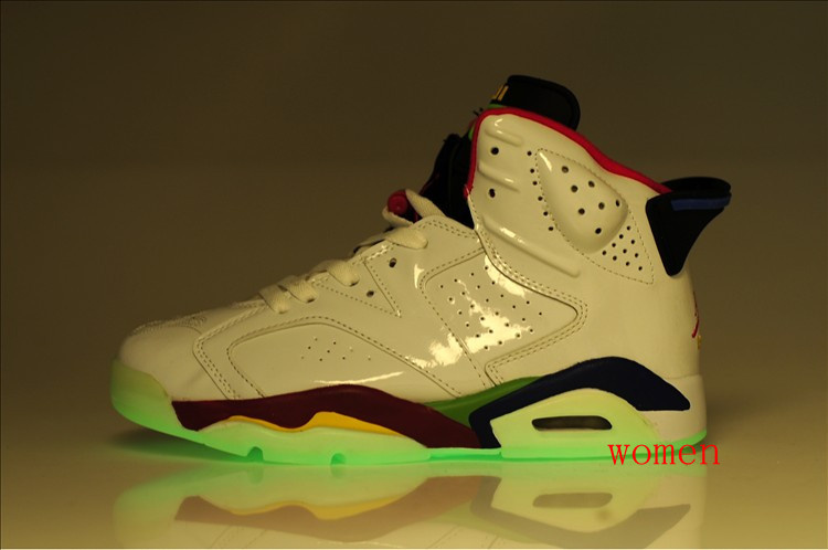 Air Jordan 6 Olympic Midnight White Red Green For Women