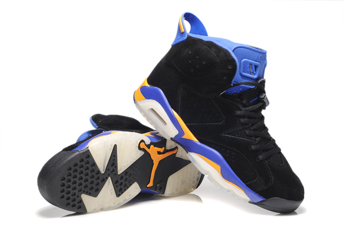 Air Jordan 6 Suede Black Blue White Shoes