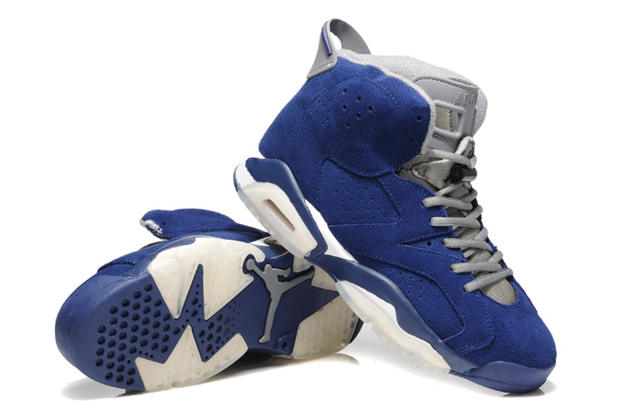 Air Jordan 6 Suede Blue White Shoes