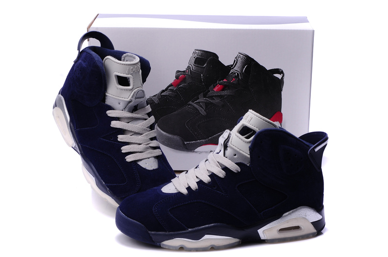 Air Jordan 6 Suede Dark Blue White Shoes