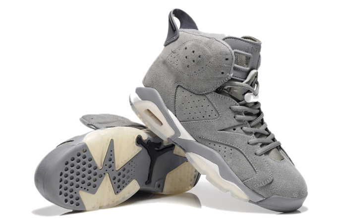 Air Jordan 6 Suede Grey White Shoes - Click Image to Close