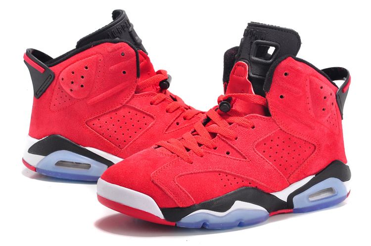 2015 Lovers Jordans 6 Suede Red Black White