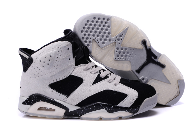 Air Jordan 6 Suede White Black Grey Shoes