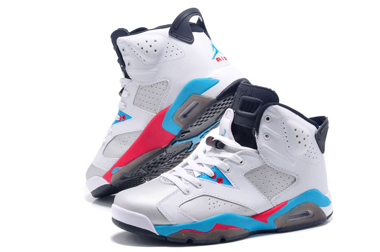 Air Jordan 6 White Blue Grey Angry Bird Shoes - Click Image to Close