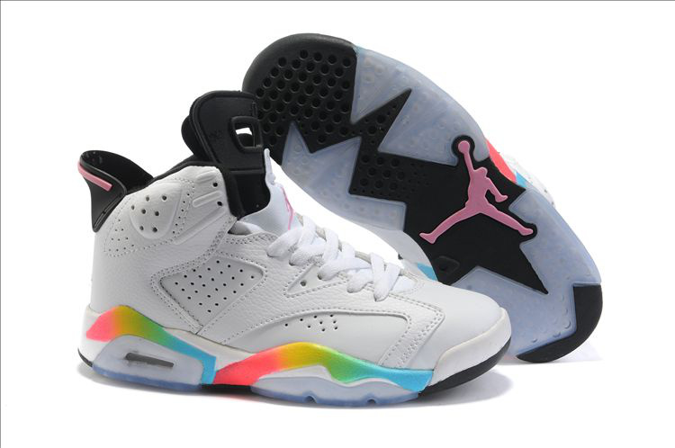 Air Jordan 6 White Colorful Black For Women - Click Image to Close
