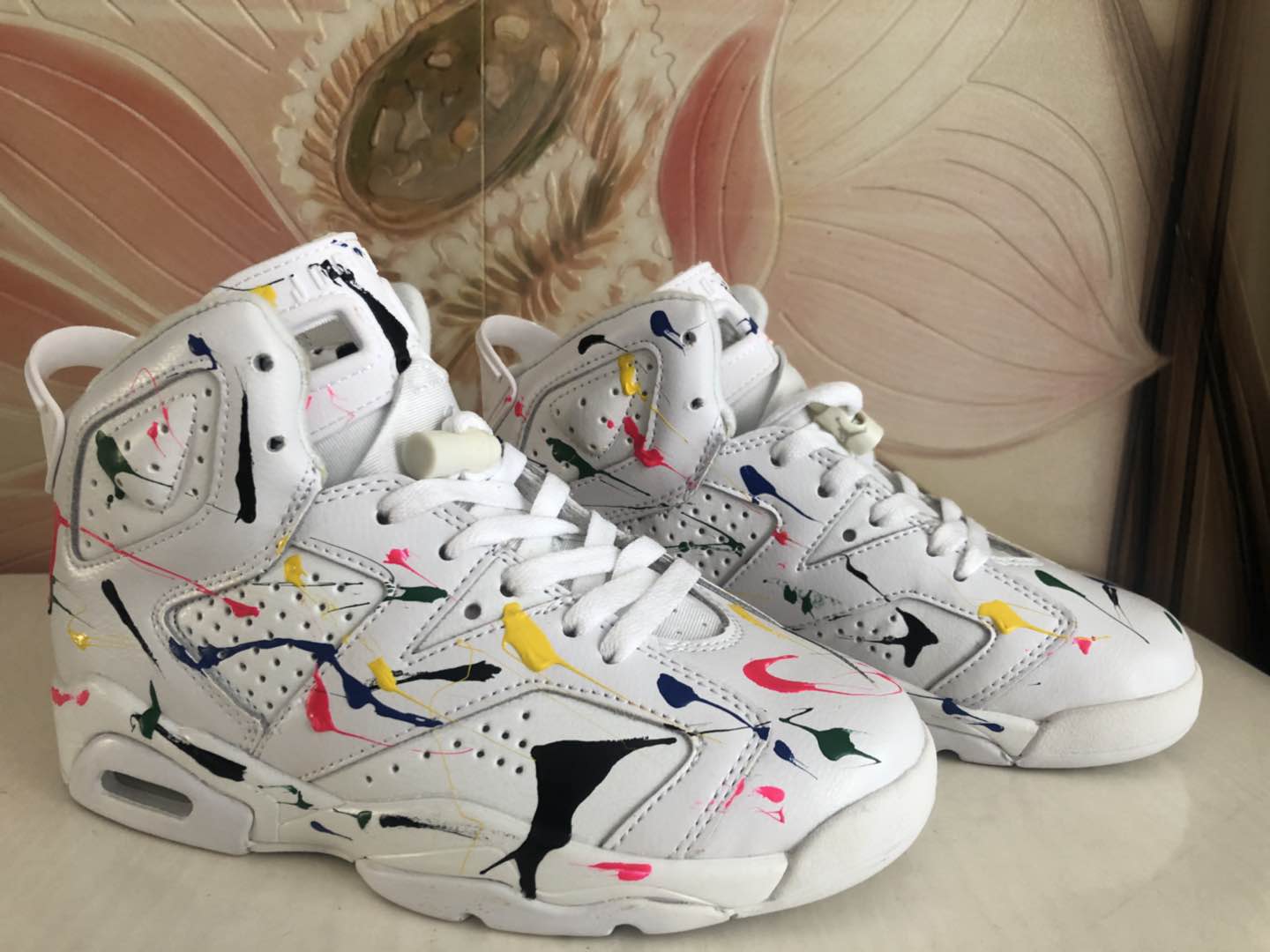 Air Jordan 6 White Graffiti Shoes - Click Image to Close