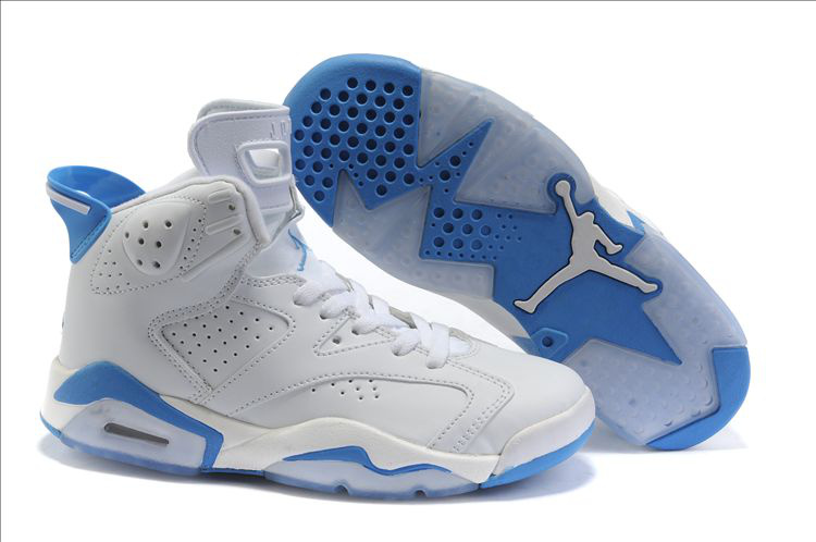 Air Jordan 6 White Light Blue For Women - Click Image to Close