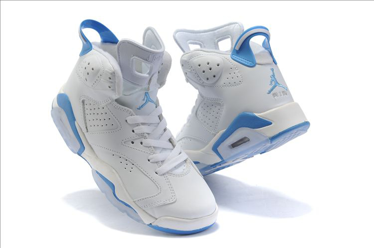 Air Jordan 6 White Light Blue For Women - Click Image to Close