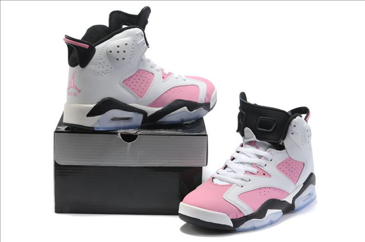 Air Jordan 6 White Pink Black For Women - Click Image to Close