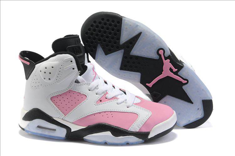 Air Jordan 6 White Pink Black For Women - Click Image to Close