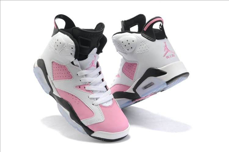 Air Jordan 6 White Pink Black For Women - Click Image to Close