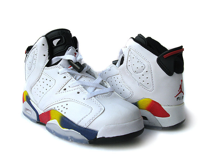 Air Jordan 6 White White Black Colorful For Women - Click Image to Close