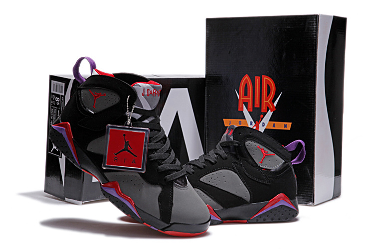 Air Jordan 7 Duplicate Black Grey Red Shoes