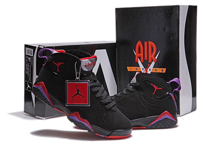 Air Jordan 7 Duplicate Dardk Black Red Shoes