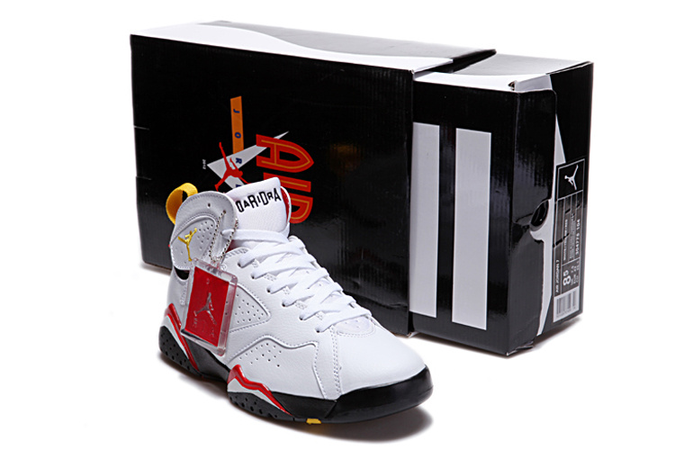 Air Jordan 7 Duplicate White Black Red Shoes - Click Image to Close