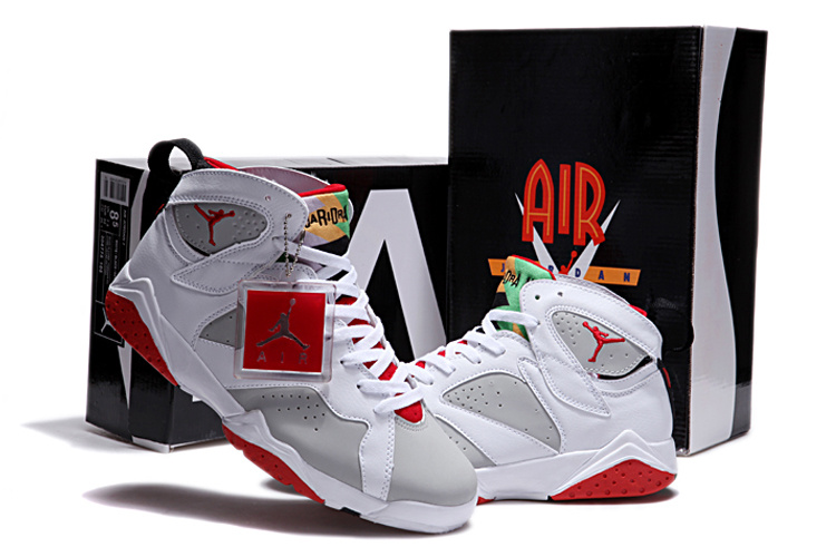 Air Jordan 7 Duplicate White Grey Red Shoes