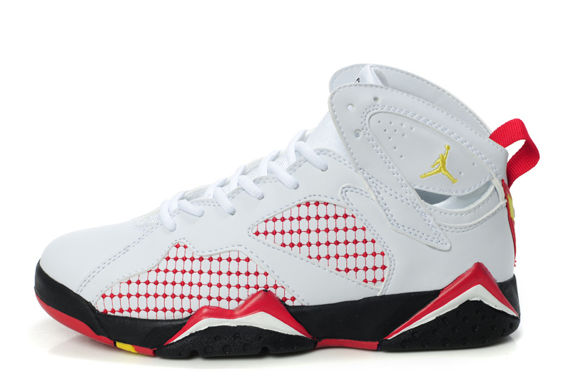 Air Jordan 7 Embroided White Red Yellow For Women
