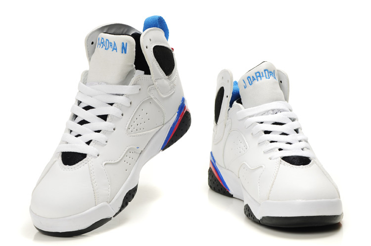 Air Jordan 7 White Black Red Blue For Women - Click Image to Close