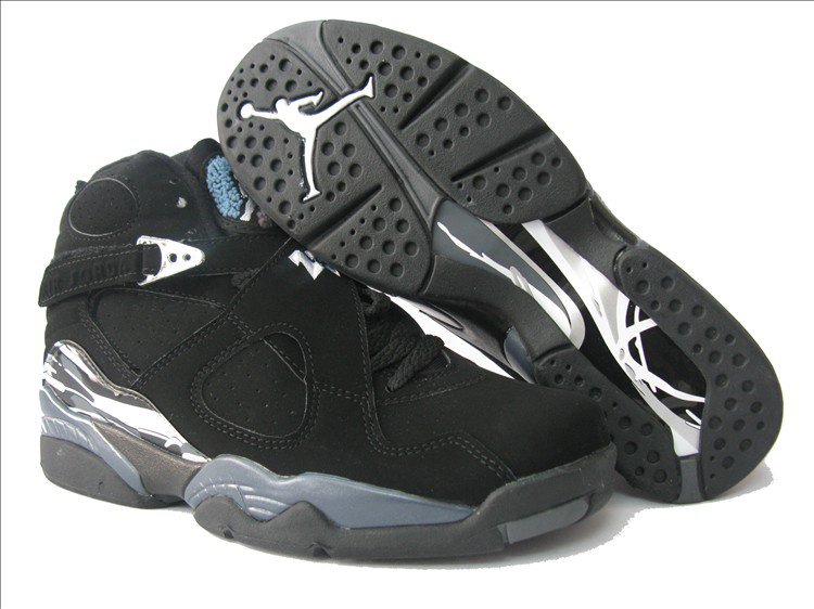 Air Jordan 8 Black Grey White For Women