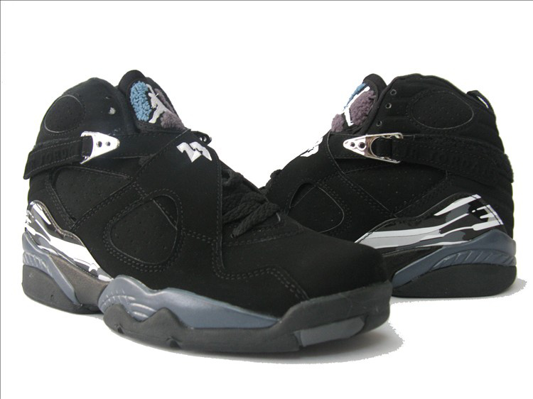 Air Jordan 8 Black Grey White For Women