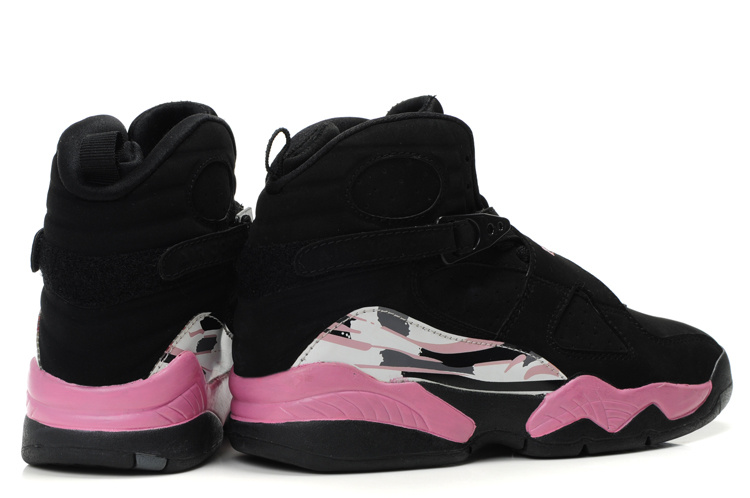 Air Jordan 8 Black Pink White For Women - Click Image to Close