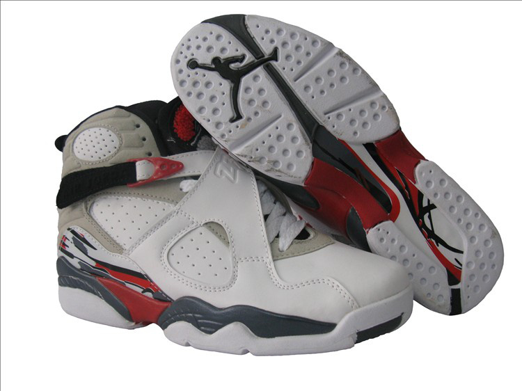 Air Jordan 8 White Grey Red For Women