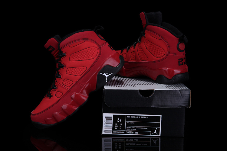 Air Jordan 9 Red Black For Kids - Click Image to Close