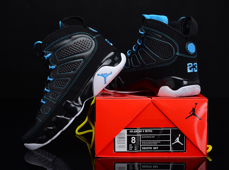 2012 Air Jordan 9 Reissue Black Blue White Shoes - Click Image to Close