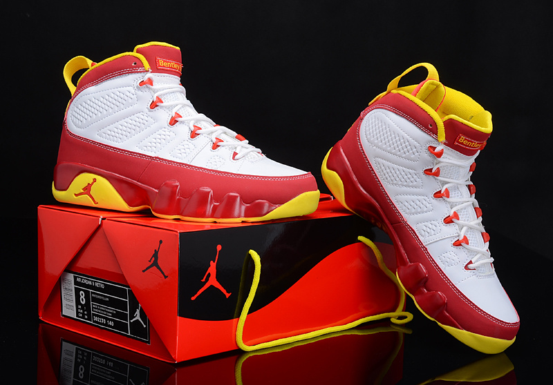 2012 Air Jordan 9 Reissue White Red Yellow Shoes