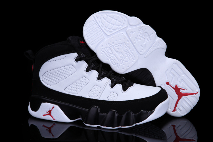 Air Jordan 9 White Black For Kids