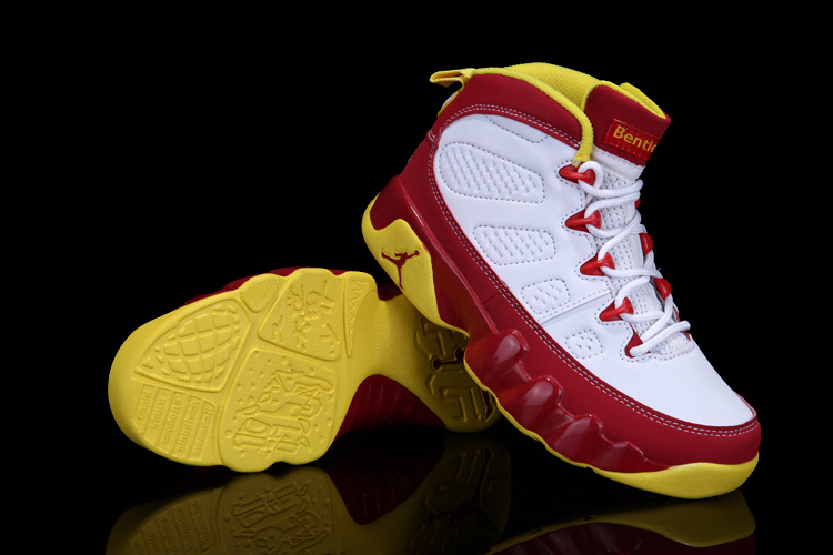 Air Jordan 9 White Red Yellow For Kids